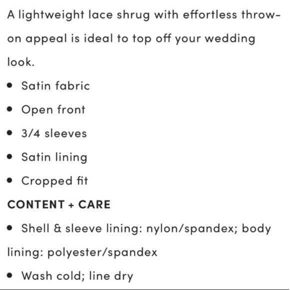 BRIDAL WHITE LACE OPEN FRONT SHRUG - Picture 5 of 6